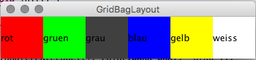 GridBagLayout ohne weitere Konfiguration