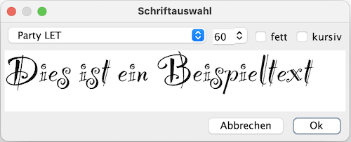 Schrift-Auswahldialog