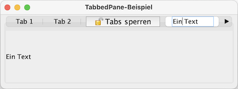 Eine JTabbedPane mit Komponenten in Tabs